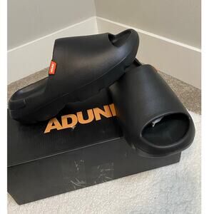 Men’s Comfort Recovery Slide Sandals Adune Nomad Black Slip On Size 13 NWT